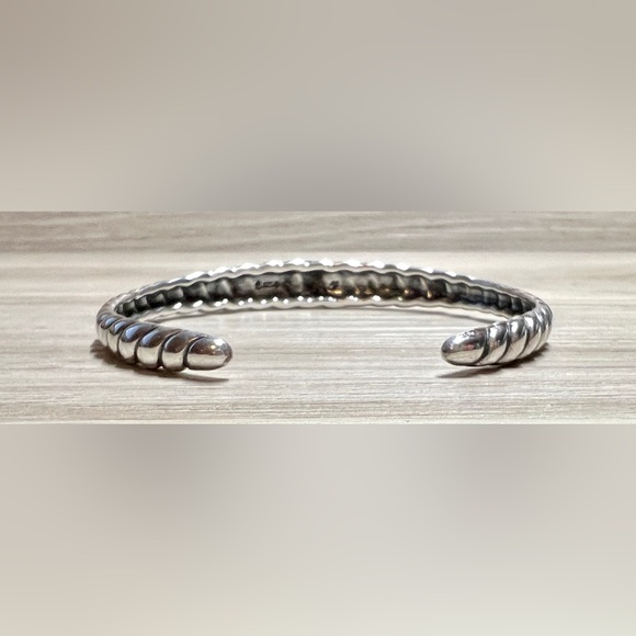 Vintage Designer Signed Sterling Carolyn Pollack Silver Twisted Cuff Bracelet - Picture 3 of 11